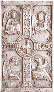 Evangelical symbols from bible cover